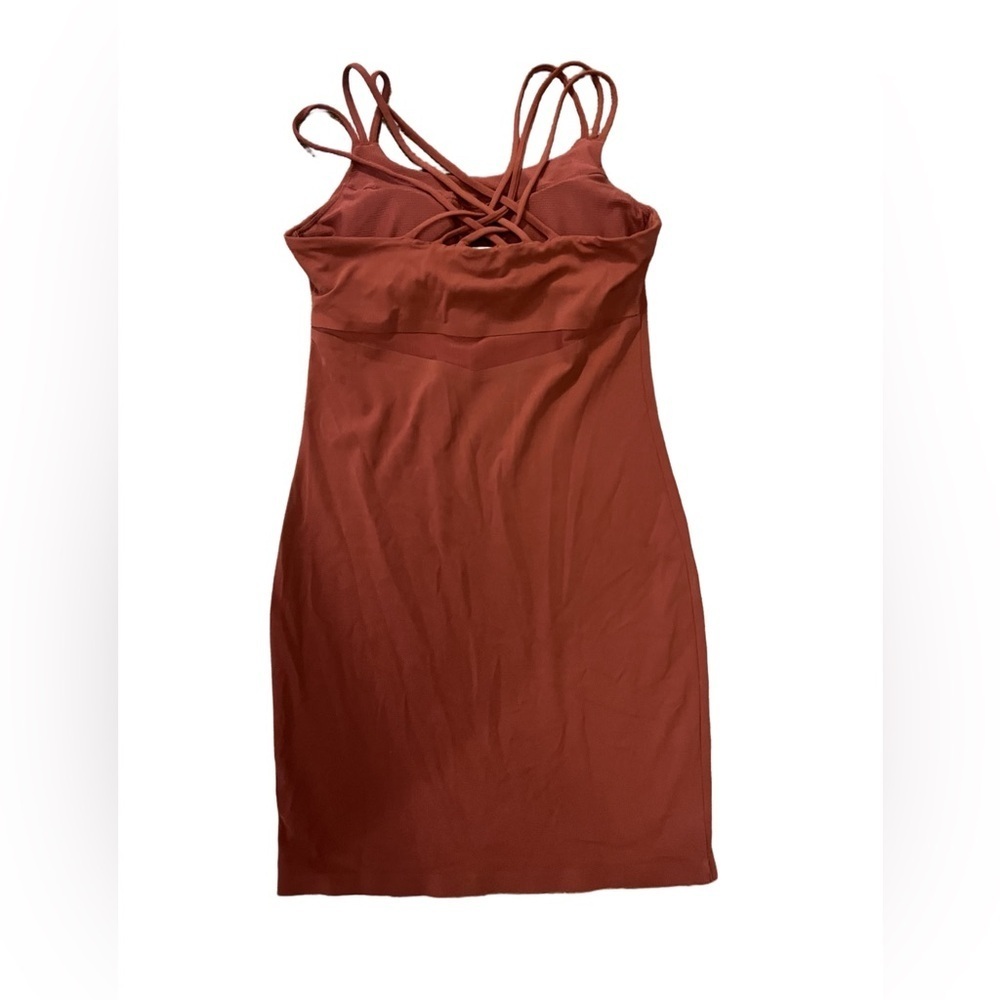 Athleta Hyper Focused Dress Size Small Criss Cross Back Burnt Orange Rust - Picture 2 of 6